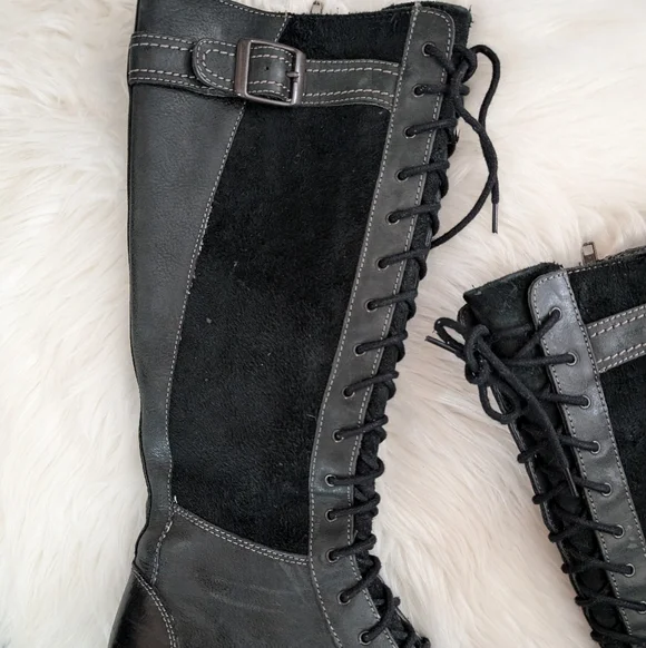 ARIAT Iona Lace Up Boots Zippered Tall Knee High Lug Sole Riding Equestrian 8 - Picture 2 of 9